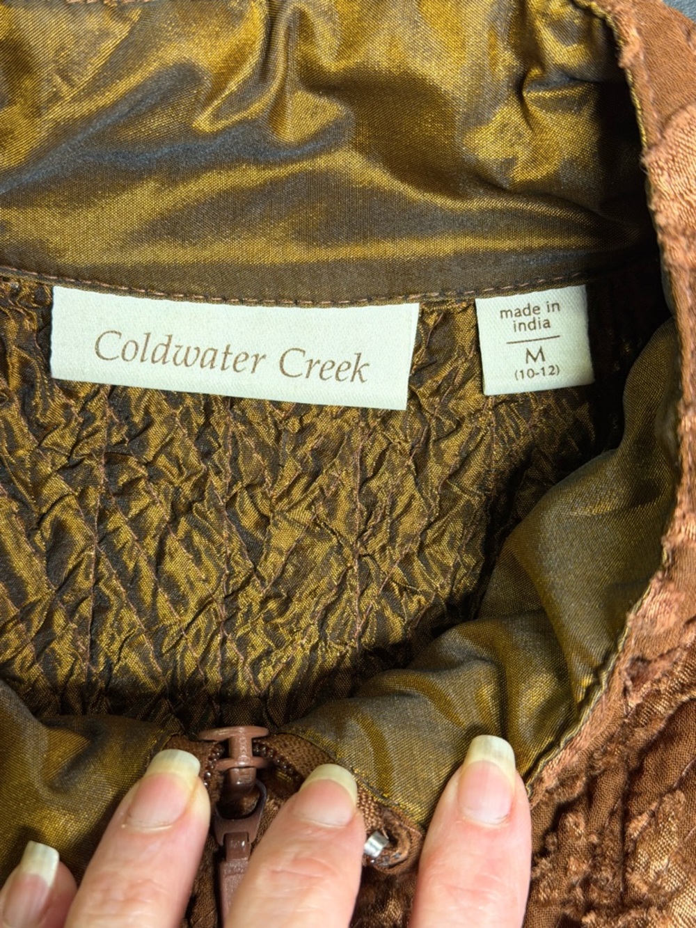 Coldwater Creek Metallic Bronze Textured Vest -medium - Picture 14 of 16